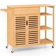 thumbnail image 1 of Costway 35.5" Kitchen Island Cartwith Lockable Wheels Drawer Open Shelves Towel Bar, 1 of 10