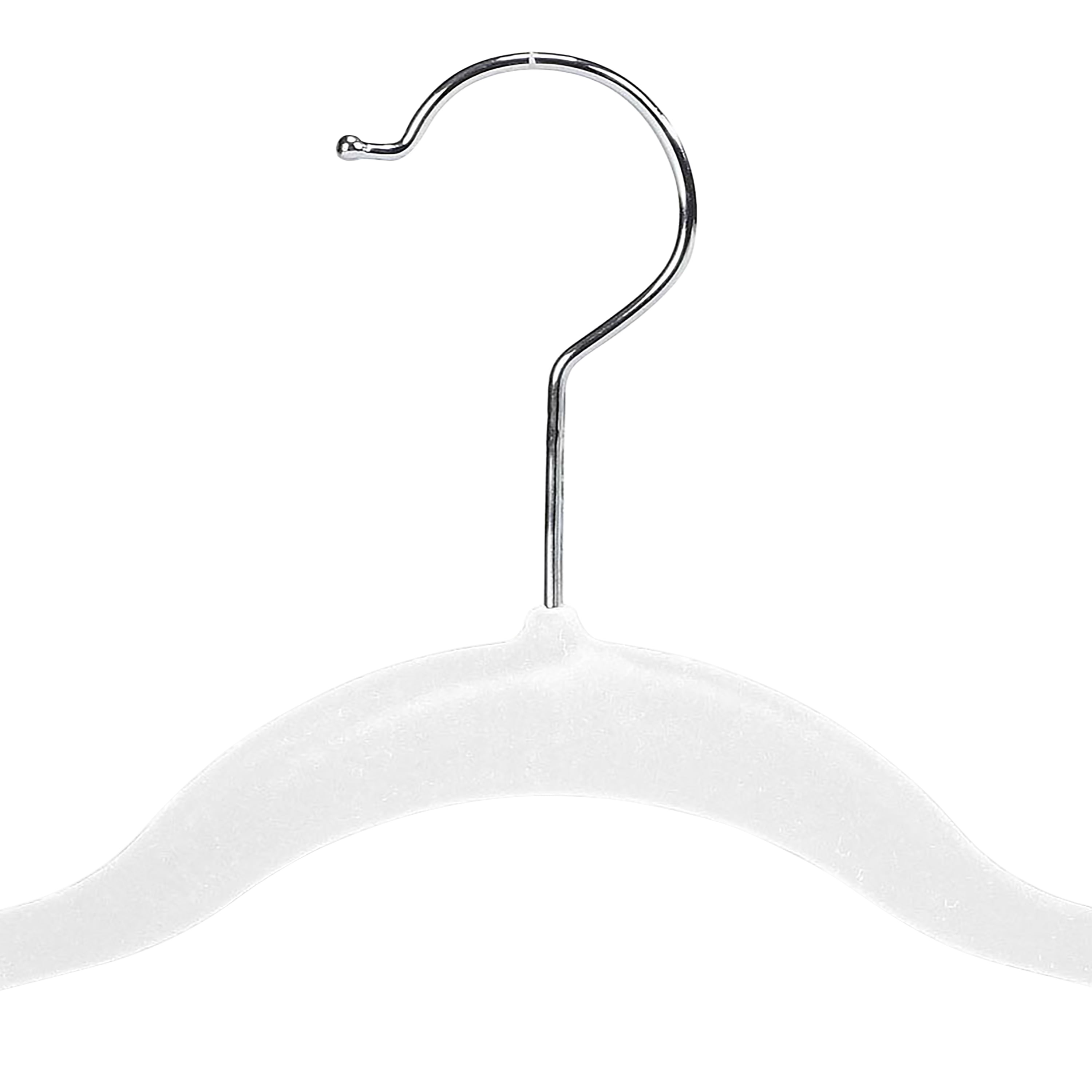 Simplify 24 Pack Velvet Skirt Hangers with Clips, Adult Size, White