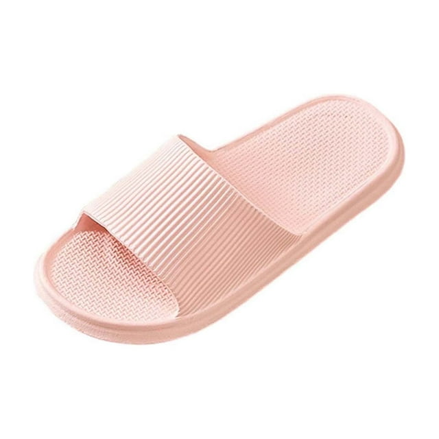 Pink Slippers For Women And Men Eva Material Thick Sole With Slip Resistant Design Lightweight Soft Sole Comfortable All-Season Home Shoes Size 38