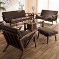 thumbnail image 2 of Baxton Studio Bianca 4 Piece Upholstered Sofa Set in Brown and Brown, 2 of 6