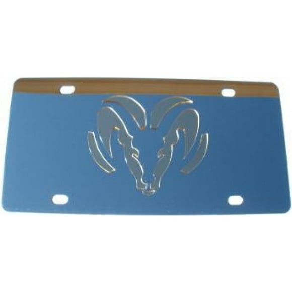 Dodge Ram Plaque d'Immatriculation Logo Doré en Acier Inoxydable