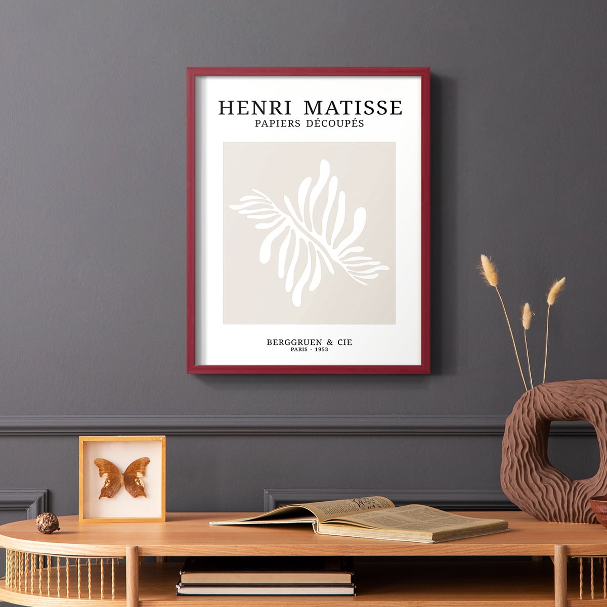 Matisse CDX in Red Solid Wood Framed Print No Nail Hanging