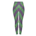thumbnail image 4 of Gamivast Mardi Gras Leggings for Women Printed High Waisted Stretchy Yoga Pants Workout Tummy Control Soft Casual Pants Running Fashion Pants, 4 of 9