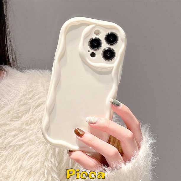 Estuche De Borde Curvado Ondulado 3D Para Redmi 9A 9C NFC 10A A1 9 10 9T 10C Note 8 11s 11 10s A Prueba De Golpes Brillante Lujo Simple Acuarela Suave Cubierta Trasera