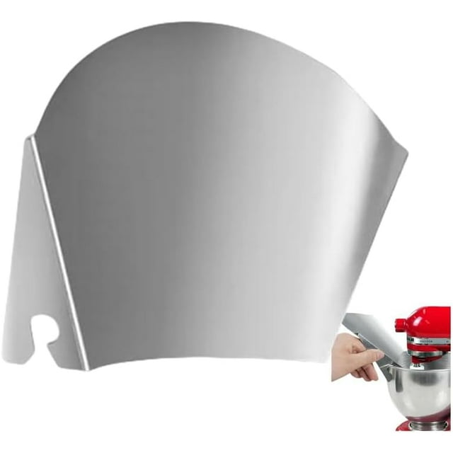 HUGFEGWE Pouring Chute Compatible with Stand Mixer,Stainless Steel Pouring Shield,Splash Guards for Mixer,Kitchen Aid Pouring Chute,Pour Shield Safety Mixer Stainless Steel Splatter AZ824-14044