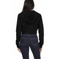 thumbnail image 3 of Women's Basic Casual Cotton Fleece Long Sleeves Solid Full-Zip Cropped Sweatshirt Hoodie, 3 of 4