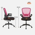 thumbnail image 3 of Home Office Chair Ergonomic Desk Chair Mesh Computer Chair Swivel Rolling Executive Task Chair with Lumbar Support Arms Mid Back Adjustable Chair for Men Adults,Pink, 3 of 16