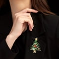 thumbnail image 3 of Rhinestone Xmas Tree Brooch Pin, Gold Plated Fashion Jewelry, 3 of 6