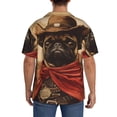 thumbnail image 3 of Rateoe Western French Bulldog Cowboy Pattern Men's Short Sleeve Classic Shirt, Casual Short-Sleeved Shirt, Lightweight Summer Shirt, Cuban Collar Shirt,Button-Front Shirt-Small, 3 of 5