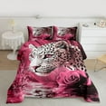 thumbnail image 2 of Castle Fairy Boys Girls Safari Leopard Bedding Comforter Set 2pcs,Chic Floral Rose Twin Comforter Sets Microfiber,Flower Animal Cheetah Breathable Bedding Set,Microfiber Bedroom Decor,Reversible, 2 of 8