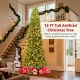 thumbnail image 4 of Resenkos 12-Ft Tall Pre-Lit Hinged Artificial Christmas Tree - 2536 PVC Branch Tips, Showstopping Statement Piece for Foyers & Large Living Rooms, Green​, 4 of 7
