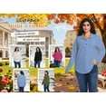 thumbnail image 5 of Cuteduck Women's Plus Size Waffle Knit Tops Henley Long Sleeve Fall Casual Shirts 1X-5X, 5 of 8