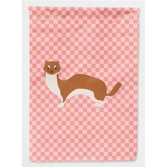 Carolines Treasures BB7870GF Weasel Pink Check Garden Flag