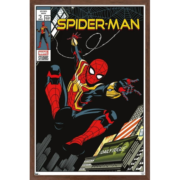 Marvel Spider-Man: No Way Home - Swinging Comic 24.25" x 35.75" Framed Poster, by Trends International