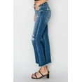 thumbnail image 4 of Risen Jeans - Mid-Rise Frayed Step Hem Ankle Straight Jeans (29" Inseam) - RDP5785, 4 of 7