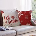 thumbnail image 6 of Winter Holiday Decor Throw Pillow Cover Set of 2 Farmhouse Christmas Decorations Snowflake/Let It Snow Winter Decorative Cushion Covers for Sofa/Couch/Porch (Red, 20"×20"), 6 of 6
