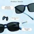 thumbnail image 3 of LAMBBAA 2 Pack Kids Sunglasses Silicone Flexible Frame for Boys Girls, UV Protection(Blue Black,Blue), 3 of 5