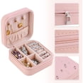 thumbnail image 4 of Jewellery Box Organiser, Travel Jewellery Box Small PU Leather Jewelry Storage Case Pink, 4 of 5