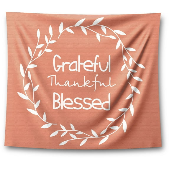Awkward Styles Thanksgiving Tapestry Wall Hanging Grateful Thankful Blessed Home Decor