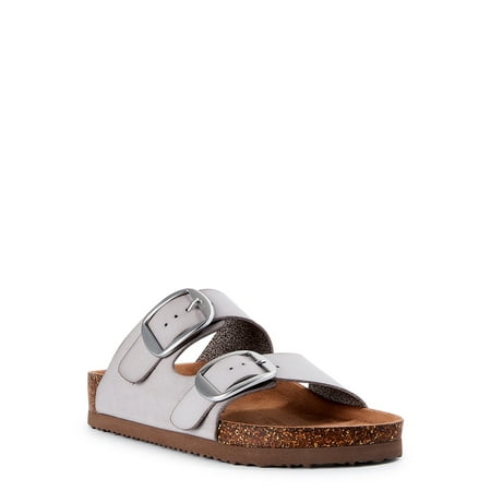 Time and Tru Women's Footbed Slide Sandals - Wide Width Available