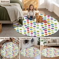 thumbnail image 5 of Polka Dots Round Area Rug 4Ft Washable Circle Rugs for Bedroom Dining Room, Children's Day Colorful Watercolor Abstract Non-Slip Carpet Floor Mats Indoor Outdoor Carpet Runner Aesthetic Home Decor, 5 of 8
