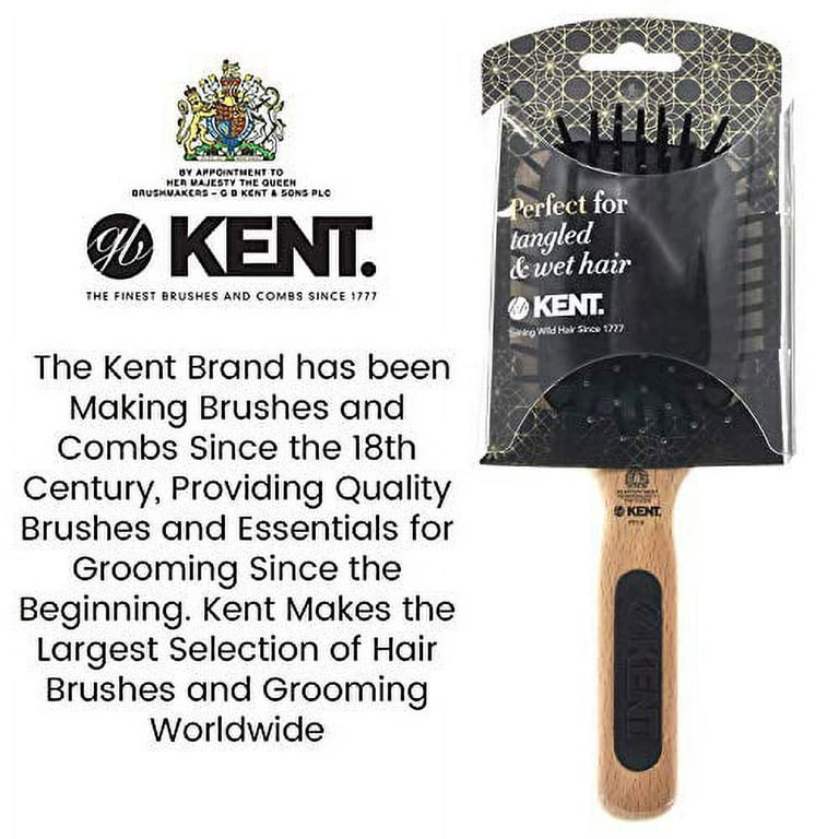 Kent Rubber Cushion Nylon Ball-Tipped Detangling Hair Brush