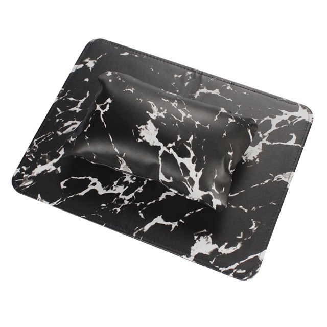 Cojín para reposabrazos de uñas, almohadilla de cuero sintético para decoración de uñas, soporte para brazos marmoleado para salón y uso doméstico.