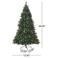 thumbnail image 6 of ACE-Holiday,7FT Pre-Lit Mixed Frosted Hinged Artificial Christmas Tree with 450 Clear Lights,52 Frosted Pine Cones,26 Red Berry,1219 Tips for Home,Offices,Schools,Shops,Parties(Green), 6 of 10