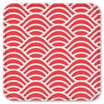 thumbnail image 2 of Vinyl Drink Coasters - Set of 4 - Red & White Waves, 2 of 3