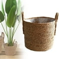 thumbnail image 2 of MOPOOR Woven Seagrass Plant Pots - Planter Basket Flower Pot Cover, Natural Wicker Plant Container Vase, Versatile for Indoor/Outdoor Plants, Can Also Be Used as a Decorative Trash Bin, 2 of 6