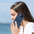 thumbnail image 4 of Allytechgroup Slim Phone Case for Samsung Galaxy Z Flip4, Premium PU Leather Anti-Scratch Bumper Shockproof Retro Drop Protection Case Cover for Galaxy Z Flip 4, Blue, 4 of 7
