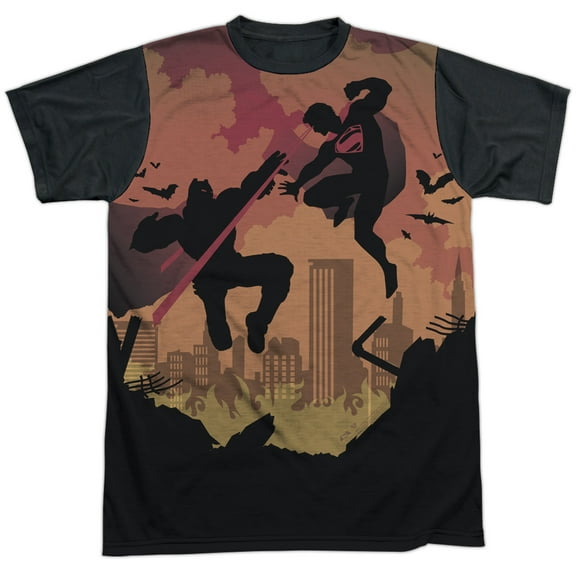 Batman Vs Superman Silhouette Fight Mens Sublimation Shirt