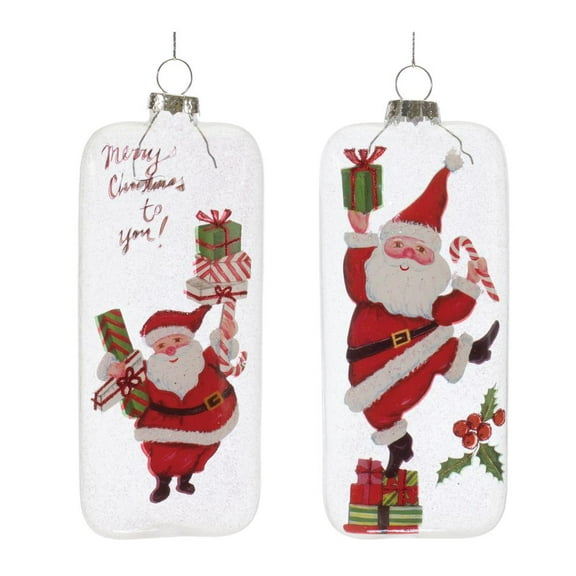 Melrose International LLC Santa Ornament (Set of 12) 6"H Glass