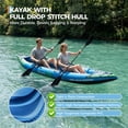 thumbnail image 5 of AIKKYS 2 Person Inflatable Kayak,12.5FT Fishing Kayak for Adults,Portable Touring Kayak with Padded Seats,3 Fins,Hand Pump,Carry Bag,450 LBS Capacity,Blue, 5 of 10
