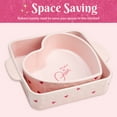 thumbnail image 5 of Paris Hilton 2-Piece Ceramic Nonstick Baking & Casserole Dish Set, Square and Heart-Shaped, Stoneware Baking Set, Pink, 5 of 7