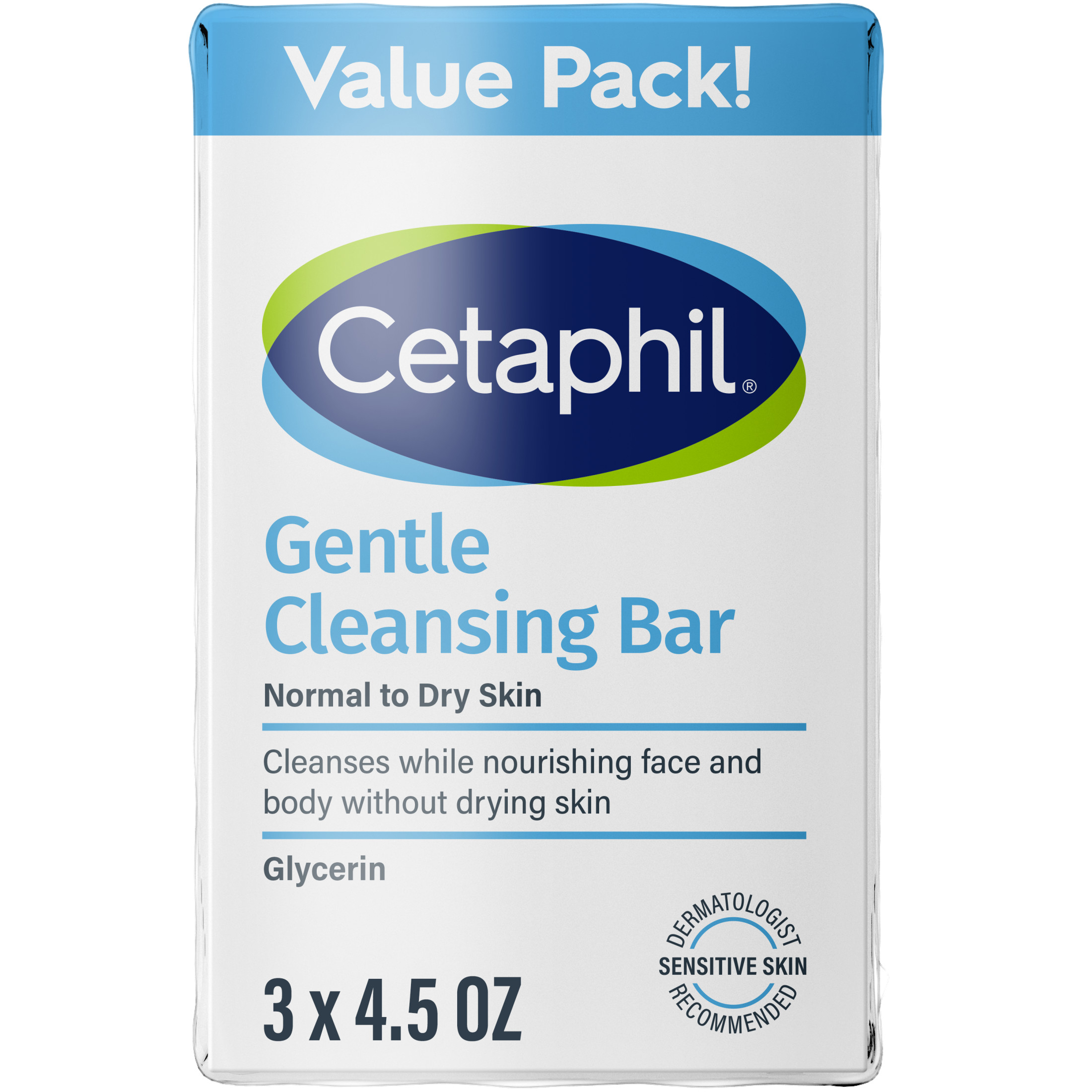 Cetaphil Gentle Cleansing Bar for Sensitive Skin, Pack of 3 photo 1