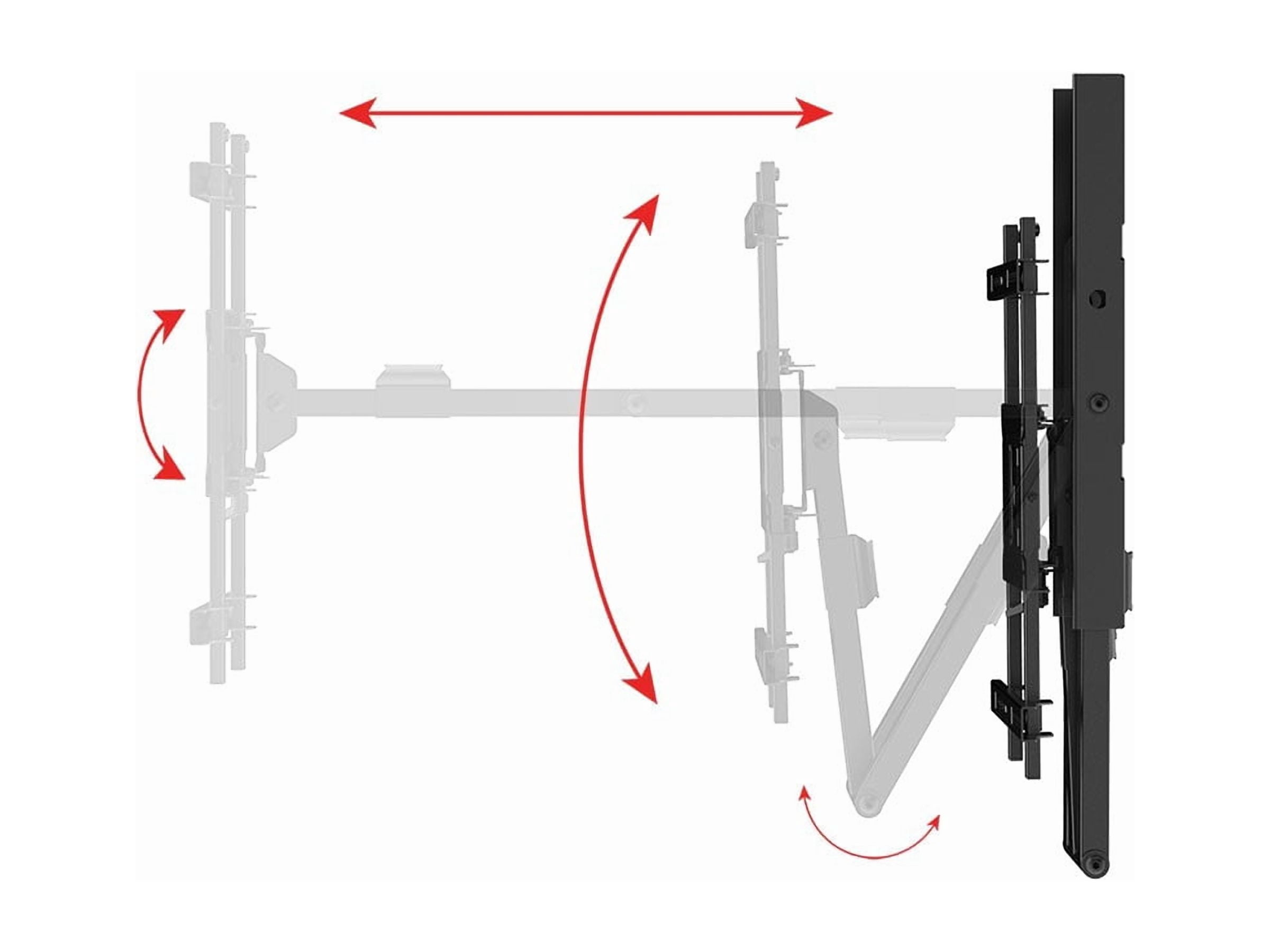 Monoprice Portrait and Landscape 360 Full-Motion Articulating TV Wall Mount for TVs 40in to 75in, Weight Capacity 110 lbs, Extension 3.3in to 31.5in