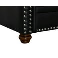 thumbnail image 5 of PU Leather 2 Seater Soft Chair with Nailhead Trim, Classic Couch with Brown Wooden Legs and Thick Cushion, Black Faux Leather Loveseat Sofa for Living Room, Office, Apartment, 5 of 7