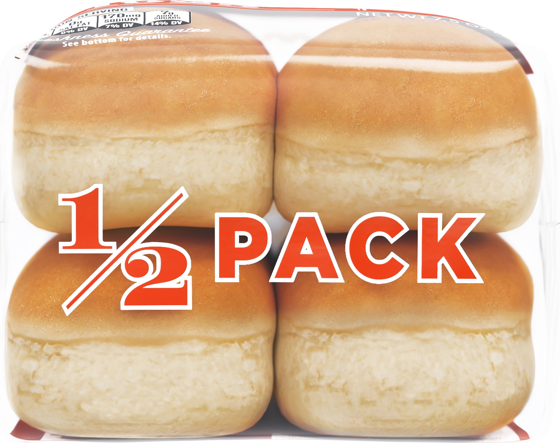 Lewis Bake Shop Hawaiian Half Pack Hot Dog Buns, 7.5 oz, 4 Count