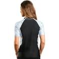 thumbnail image 5 of Aqua Design Short Sleeve Rash Guard Women: UPF 50+ UV Protection Swim Shirt Top: White Water/Black size Large, 5 of 7
