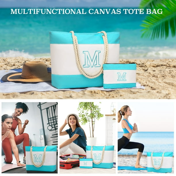 oscaurt Beach Bag Waterproof Beach Tote Bags with Zipper Large Swim Pool Bag Personalized Gifts for Women Her Travel Beach Essential