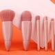 thumbnail image 5 of Juego de brochas de maquillaje de viaje fácil de llevar, kit de 5 brochas cosméticas pequeñas y completas con espejo, 5 of 5