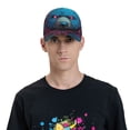 thumbnail image 4 of Fotbe Neon Cyberpunk Blue Bear Gorro Clásico de Béisbol, Gorra Ajustable con Broche Snapback, Gorro de Exterior de Algodón Suave, 4 of 6