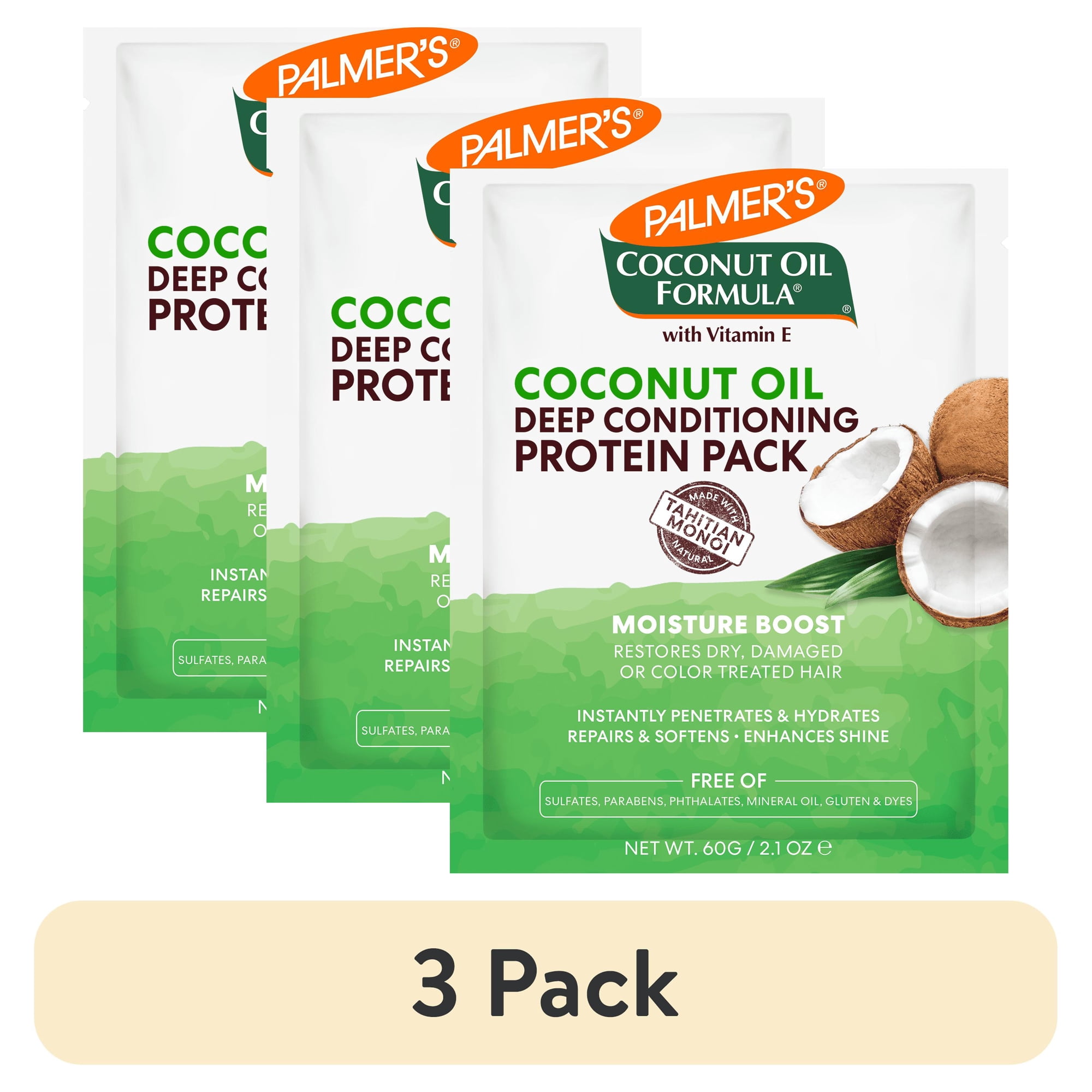 Palmer's (3 pack) Palmer s Coconut Oil Deep Conditioning Protein Pack 2.1 Oz