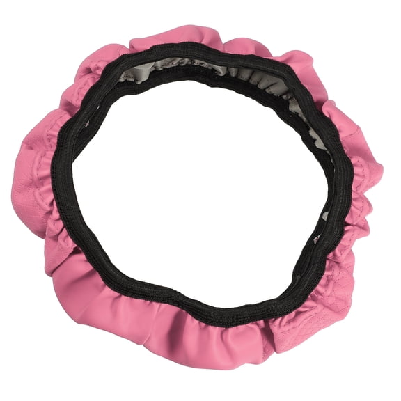 15 Inch Universal Car Steering Wheel Cover Protector Anti-Slip Faux Leather Grip for Men Women Pink