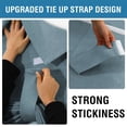 thumbnail image 4 of Turquoize Fantasdecor Linen French Glass Door Curtains for Kitchen Tie Top Blackout 1 Panel，26" X 68" , Stone Blue, 4 of 7