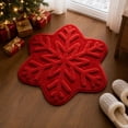 thumbnail image 4 of KKOUHVY Christmas Snowflake Shaped Floor Mat, Soft Fluffy Red Area Rug for Bedroom Living Room Fireplace, Winter Holiday Christmas Home Decoratons, 4 of 6