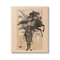 Stupell Industries Abstract Vintage Horse Text Collage Graphic Art Gallery Wrapped Canvas Print Wall Art, Design by Matheus Lopes Castro