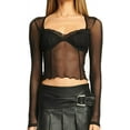 thumbnail image 1 of HSHDLDF Women's Short Sleeve Mesh Crop Tops Sheer Blouse T Shirt Tee, 1 of 7