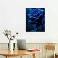 thumbnail image 3 of JRXY Blue Rose Wall Art Rose Flowers Blossom on the Black Background Canvas Print Nature Scenery Wall Art for Living Room Bedroom Wall Painting Decoration Modern Artwork 12x16 in, 3 of 5